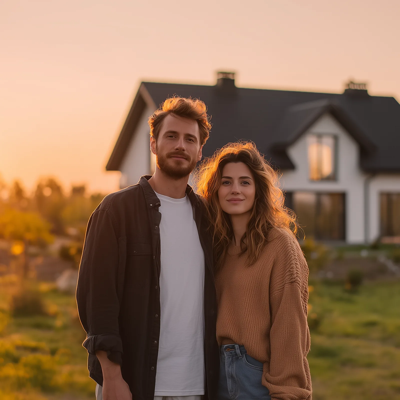 Happy homeowners with PVC cladding board